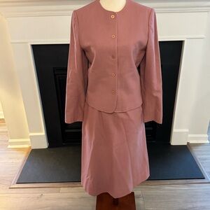 Vintage 1980s Breckenridge Dusty Rose Wool Skirt Suit – Size 6